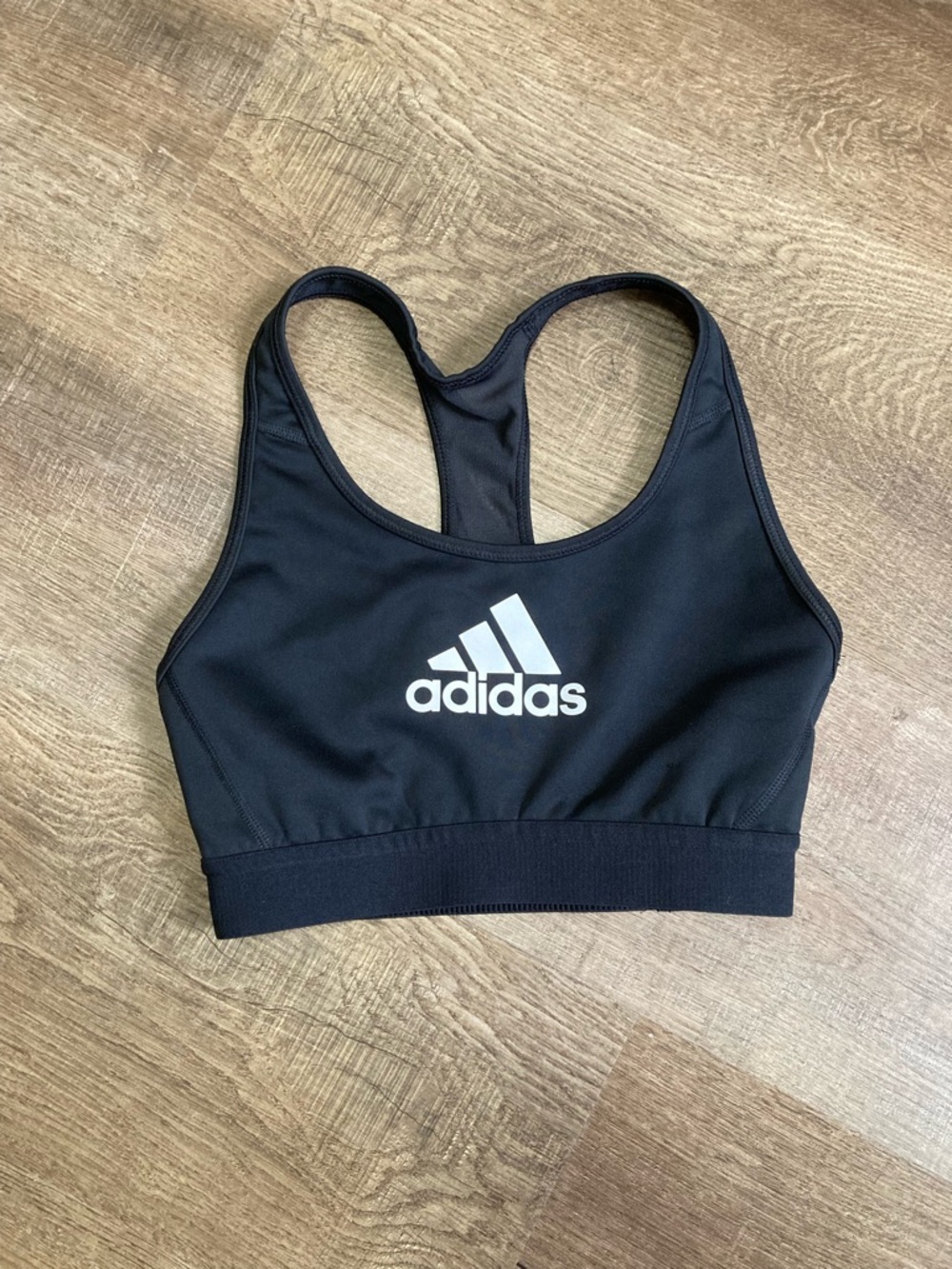 Adidas Black Racerback Sports Bra Medium Support Size XS 4-6